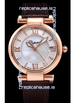 Chopard Imperiale White Dial Swiss Automatic Replica Watch in Rose Gold Case 904L Steel 