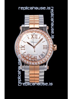 Chopard Happy Sport 1:1 Mirror Swiss Automatic Replica Watch 36MM Two Tone Rose Gold Casing