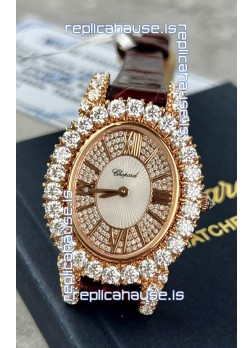 Chopard Super Clone L'Heure du Diamant Mossanites Yellow Gold Watch 34MM