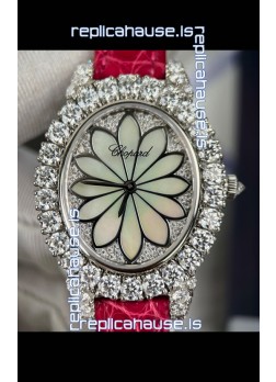 Chopard Super Clone L'Heure du Diamant Mossanites Steel Casing Watch 34MM