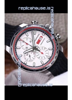 Chopard Classic Racing Chronograph 1:1 Mirror Replica Watch in Steel Casing - White Dial