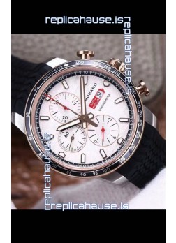 Chopard Classic Racing Chronograph 1:1 Mirror Replica Watch in Steel Casing - White Dial