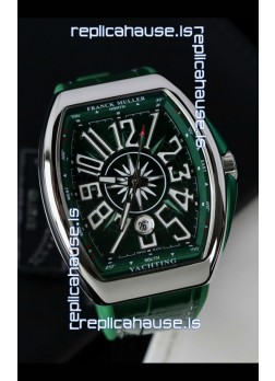 Franck Muller Vanguard Yachting Stainless Steel Green Dial 1:1 Mirror Swiss Replica Watch