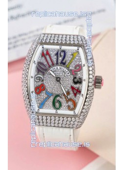 Franck Muller V32 Swiss Quartz Mossanite 1:1 Replica Watch 36MM