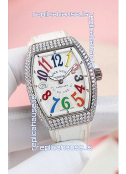Franck Muller V32 Swiss Quartz Mossanite 1:1 Replica Watch 36MM