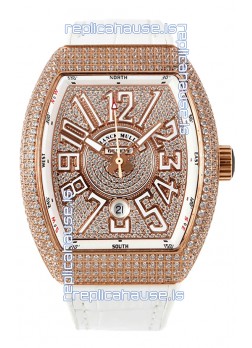 Franck Muller Vanguard V45 Edition in Rose Gold Plating - White Numerals 