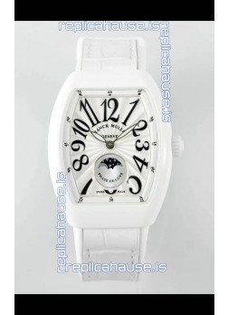 Franck Muller Vanguard Moonphase V32 Ceramic Casing - White Dial in Automatic Movement