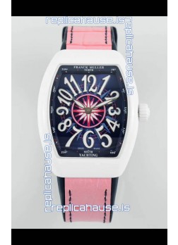 Franck Muller Vanguard Yachting V32 Ceramic Casing Pink Dial/Strap Swiss Replica Watch 