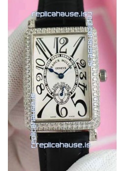 Franck Muller Long Island Ladies Replica Watch in Swiss Quartz Movement Leather Strap