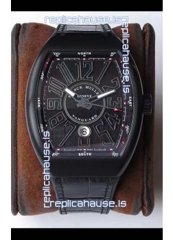 Franck Muller Vanguard DLC Coated Casing Black Indexes Swiss Watch