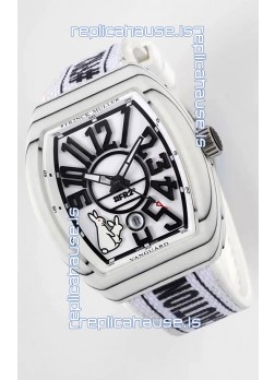 Franck Muller "Fr2nck" Vanguard Rabbit Edition Swiss Replica Watch in White Carbon Casing 