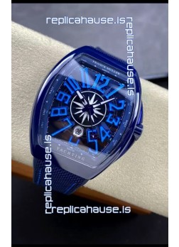 Franck Muller Vanguard Yachting Blue Ceramic 1:1 Mirror Swiss Replica Watch