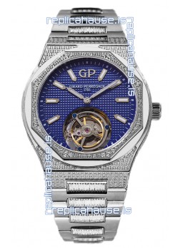 Girard Perregaux Laureato Tourbillon 1:1 Blue Dial  Mirror Swiss Replica Watch 
