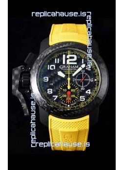 Graham Chronofighter Superlight Carbon Yellow 1:1 Mirror Swiss Replica Watch 