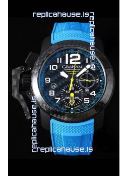 Graham Chronofighter Superlight Carbon Blue 1:1 Mirror Swiss Replica Watch 