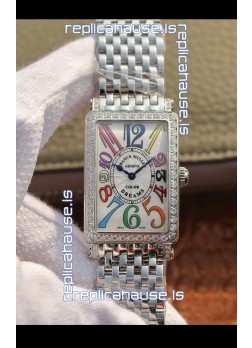 Franck Muller Long Island Pink Stainless Steel Swiss Watch in Swiss Quartz Movement