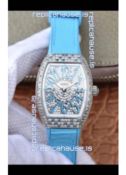 Franck Muller Vanguard Ladies 1:1 Mirror Swiss Replica Watch 32MM Wide Steel Casing