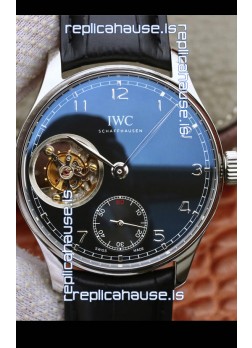 IWC Portuguese Genuine Swiss Tourbillon Movement Watch in Black Dial
