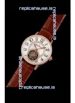 Jaeger LeCoultre RENDEZ-VOUZ Tourbillon 1:1 Mirror Quality Swiss Replica Watch in Rose Gold Casing