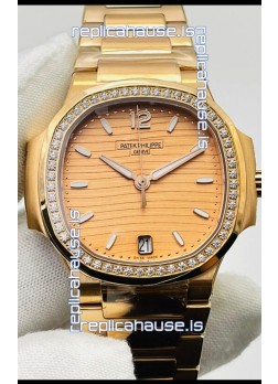 Patek Philippe Nautilus 7118/1200R-010 35MM 1:1 Mirror Swiss Replica Watch in Rose Gold