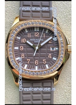 Patek Philippe Aquanaut LUCE 5072R-001 Quartz Swiss Replica Watch in Rose Gold Grey Dial - 35MM