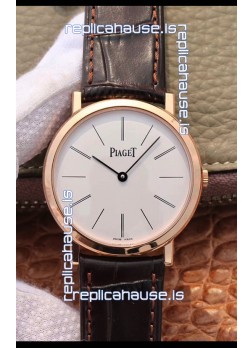 Piaget Altiplano G0A31114 1:1 Mirror Swiss Replica Watch in Rose Gold White Dial 