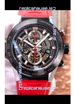 Tag Heuer Carrera Heuer 01 Swiss Replica Watch in Red Strap 45MM 