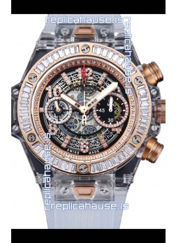 Hublot Big Bang Unico Sapphires Casing 1:1 Mirror Edition Swiss Replica Watch White Strap
