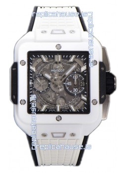 Hublot Square Bang Unico White Ceramic Casing Chronograph Watch 1:1 Mirror Replica