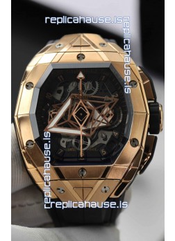 Hublot Spirit of Bang Sang Bleu Edition Rose Gold Swiss Replica Watch 