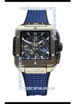 Hublot Square Bang Unico Titanium Blue Chronograph Watch 1:1 Mirror Replica