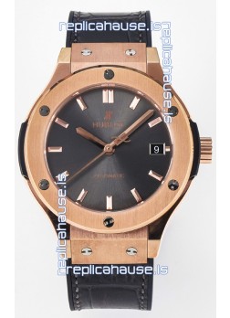 Hublot Super Clone Classic Fusion Rose Gold 38MM 1:1 Mirror Replica Watch Grey Dial