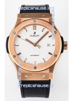 Hublot Super Clone Classic Fusion Rose Gold 42MM 1:1 Mirror Replica Watch White Dial