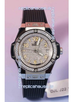 Hublot Big Bang One Click Mossanites Paved Dial Swiss Replica Watch
