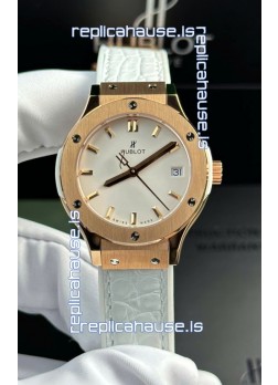 Hublot Super Clone Classic Fusion Rose Gold 33MM 1:1 Mirror Replica Watch White Dial