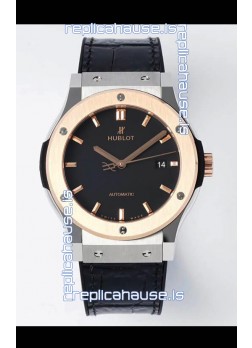 Hublot Classic Fusion Two Tone Black Dial 42MM Swiss Replica Watch 1:1 Mirror Quality