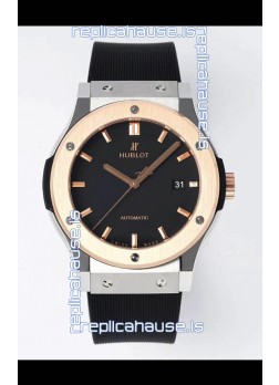 Hublot Classic Fusion Two Tone Black Dial 42MM Swiss Replica Watch 1:1 Mirror Quality
