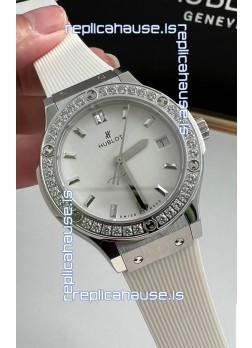 Hublot Classic Fusion Stainless Steel 33MM White Dial Swiss Quartz Movement Watch 1:1 Mirror Quality