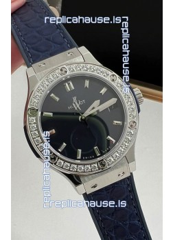 Hublot Classic Fusion Stainless Steel 33MM Blue Dial Swiss Quartz Movement Watch 1:1 Mirror Quality
