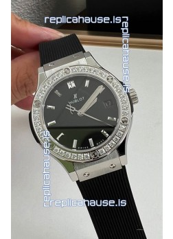 Hublot Classic Fusion Stainless Steel 33MM Black Dial Swiss Quartz Movement Watch 1:1 Mirror Quality