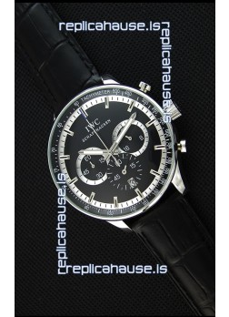IWC Schaffhausen Japanese Replica Watch Quartz Movement in Black Dial 