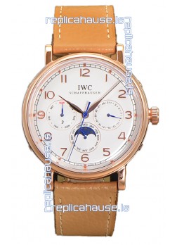 IWC Portofino Perpetual Calendar IW3446 Rose Gold White Dial Swiss Replica Watch 