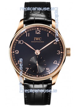 IWC Portugieser Automatic 40 IW358401 Black Dial in Rose Gold Casing Mirror Replica Watch 