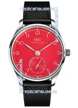 IWC Portugieser Automatic 40 IW3583 Red Dial in Stainless Steel 1:1 Mirror Replica Watch 