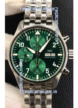 IWC Pilot Chronograph Edition Green Dial in 904L Steel Casing 1:1 Mirror Replica Watch