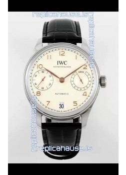 IWC Super Clone Portugieser Swiss 1:1 Mirror Replica Watch White Dial Steel Case Watch
