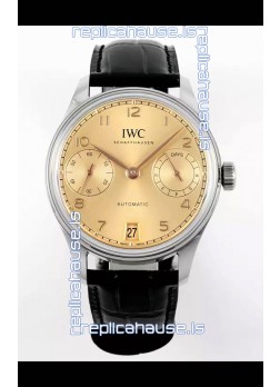 IWC Super Clone Portugieser Swiss 1:1 Mirror Replica Watch Champange Dial Steel Case Watch