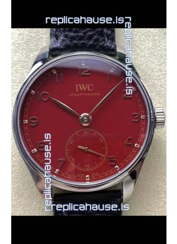 IWC Portugieser Super Clone Automatic 41 IW358315 Red Dial in Steel Case