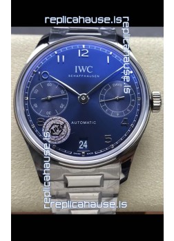 IWC Super Clone Portugieser Swiss 1:1 Mirror Replica Watch Blue Dial Steel Case Watch