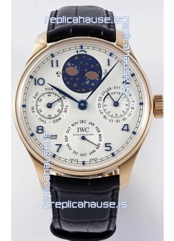 IWC Portuguese Perpetual Calendar Rose Gold Swiss Replica Watch REF. IW503302